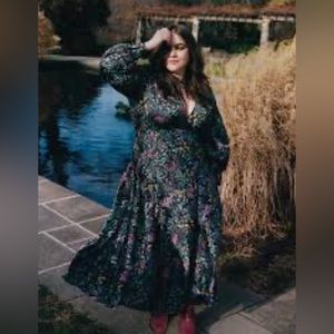 Baacal Maxey Green wildflower wrap dress